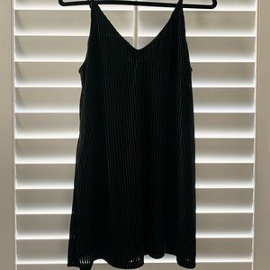Wild Fable Black Velvet Ribbed Dress